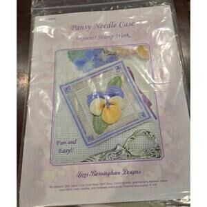 Vtg Rare Lorri Birmingham Designs PANSY NEEDLE CASE 2004 Kit #455K